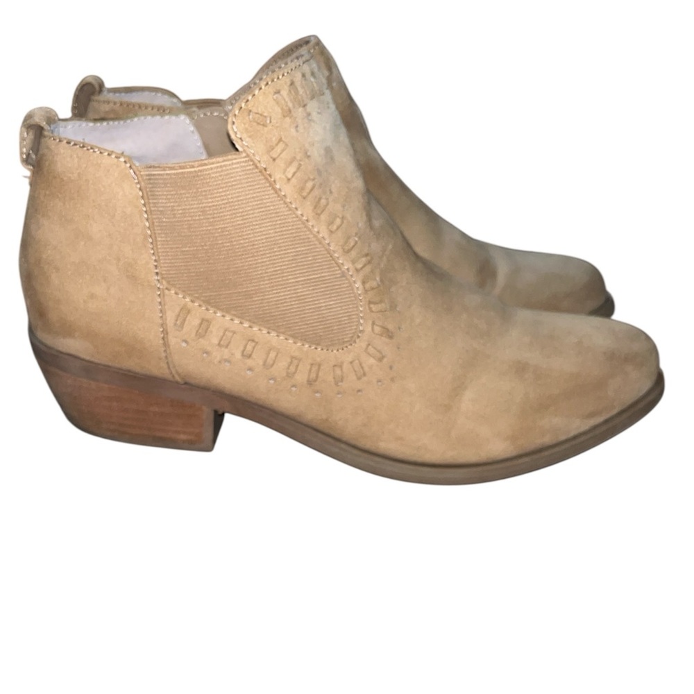 Carlos beige ankle booties size 9.5 western spring country rodeo cowgirl neutral